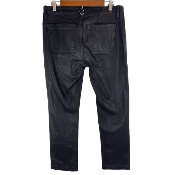 PAIGE MAYSLIE STRAIGHT ANKLE JEANS IN BLACK FOG COATING NWOT WOMEN'S SIZE 30 - Picture 3 of 16